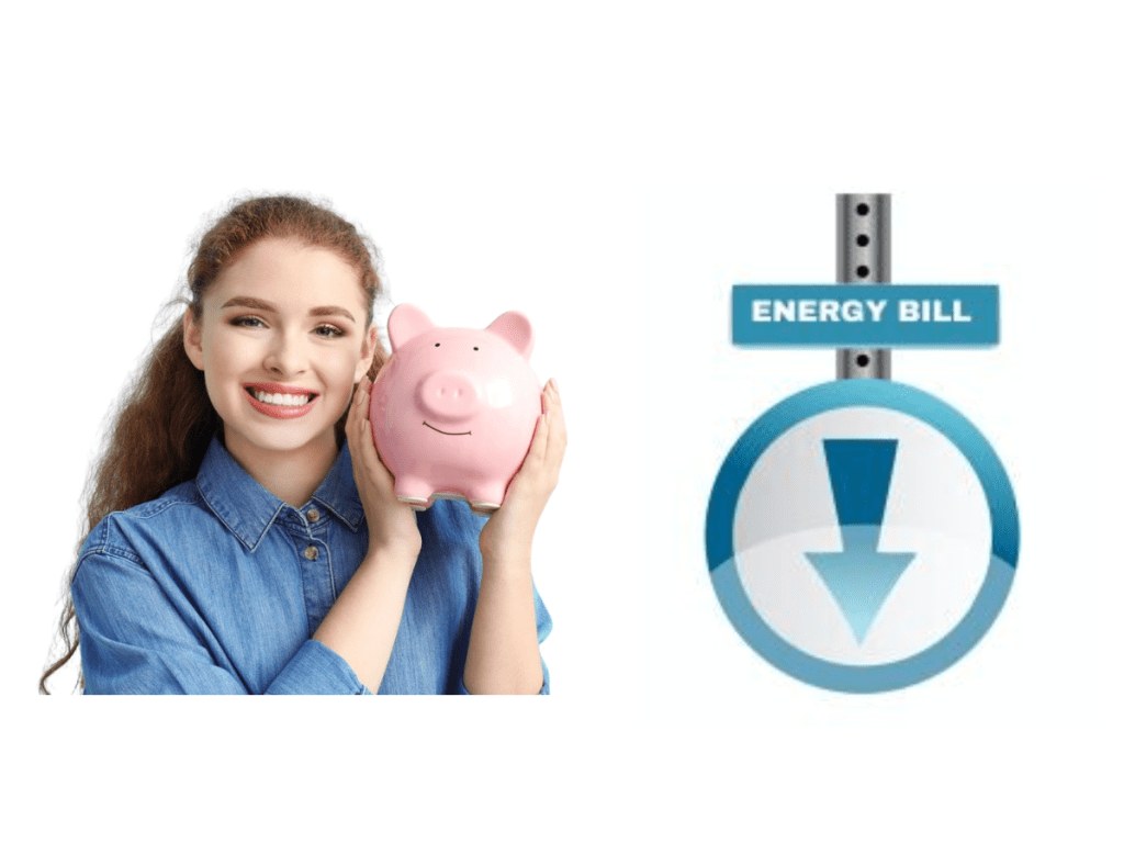 Young-woman-holding-piggy-bank-on-color-background.-Money-savings-concept.-Blue-arrow-pointing-down-with-energy-bill-text-above.png