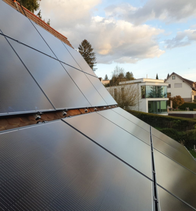 Separate solar panels installed in London home