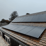 Two column solar panels installed.