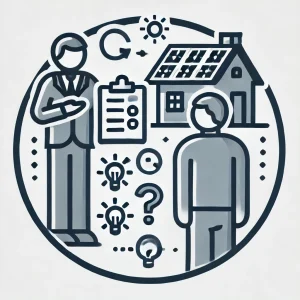 User-Training-and-Handover-A-person-with-a-clipboard-explaining-to-another-person-with-a-house-and-solar-panels-in-the-background.webp