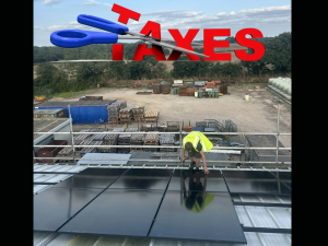 Commercialsolarpanelinstallers.co.uk Installer Fitting All Black Solar Panels.jpg 3d Render Illustration Of The Concept Of Lowering Cutting Taxes (1)