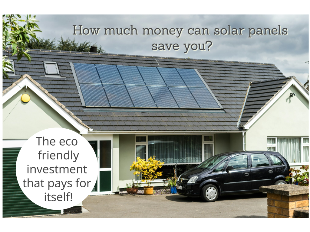 Image Of Black Solar Panels Set On A Bungalow Roof Uk. The Eco Friendly Investment That Pays For Itself! How Much Money Can Solar Panels Save You