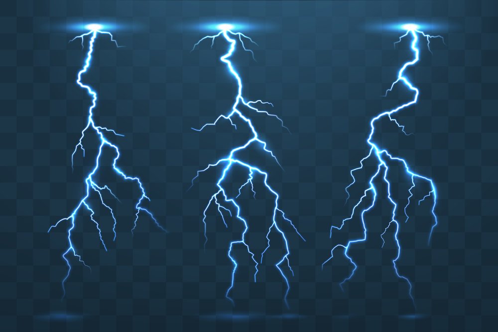 Thunder Bolt And Lightnings, Thunderstorm Electricity Flash. Ele