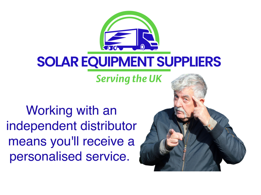 Solar Equipment Suppliers Logo With Text Working With An Independent Distributor Means You’ll Receive A Personalised Service.