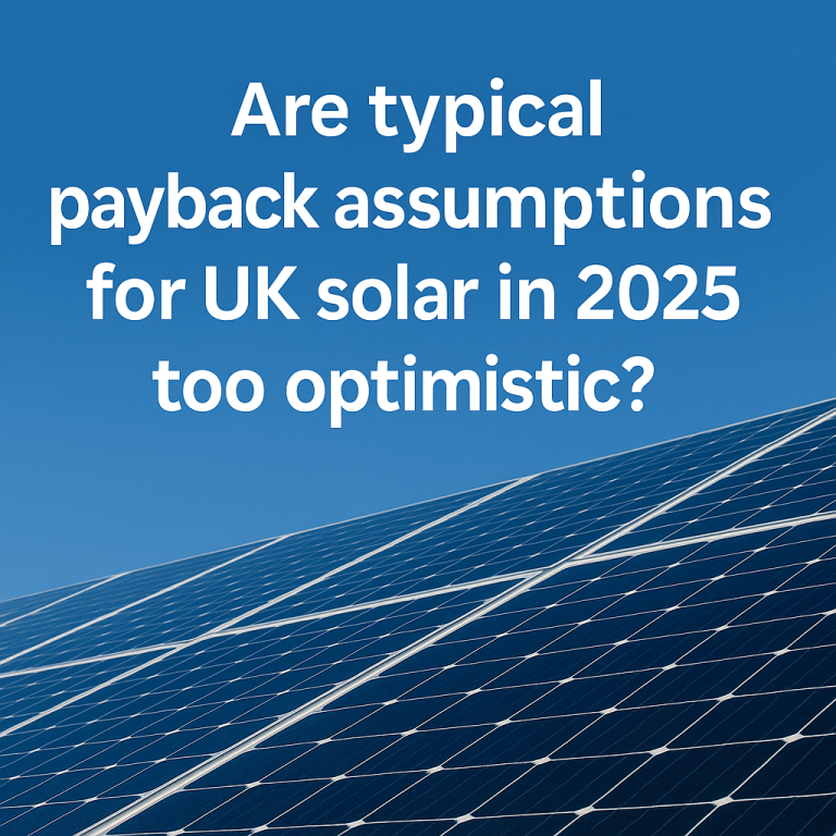 Are typical payback assumptions for UK solar in 2025 too optimistic