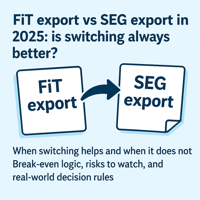 FiT export vs SEG export in 2025 is switching always better