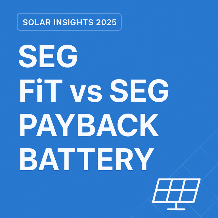 Solar Insights 2025 guides SEG, FiT vs SEG, payback, battery strategy