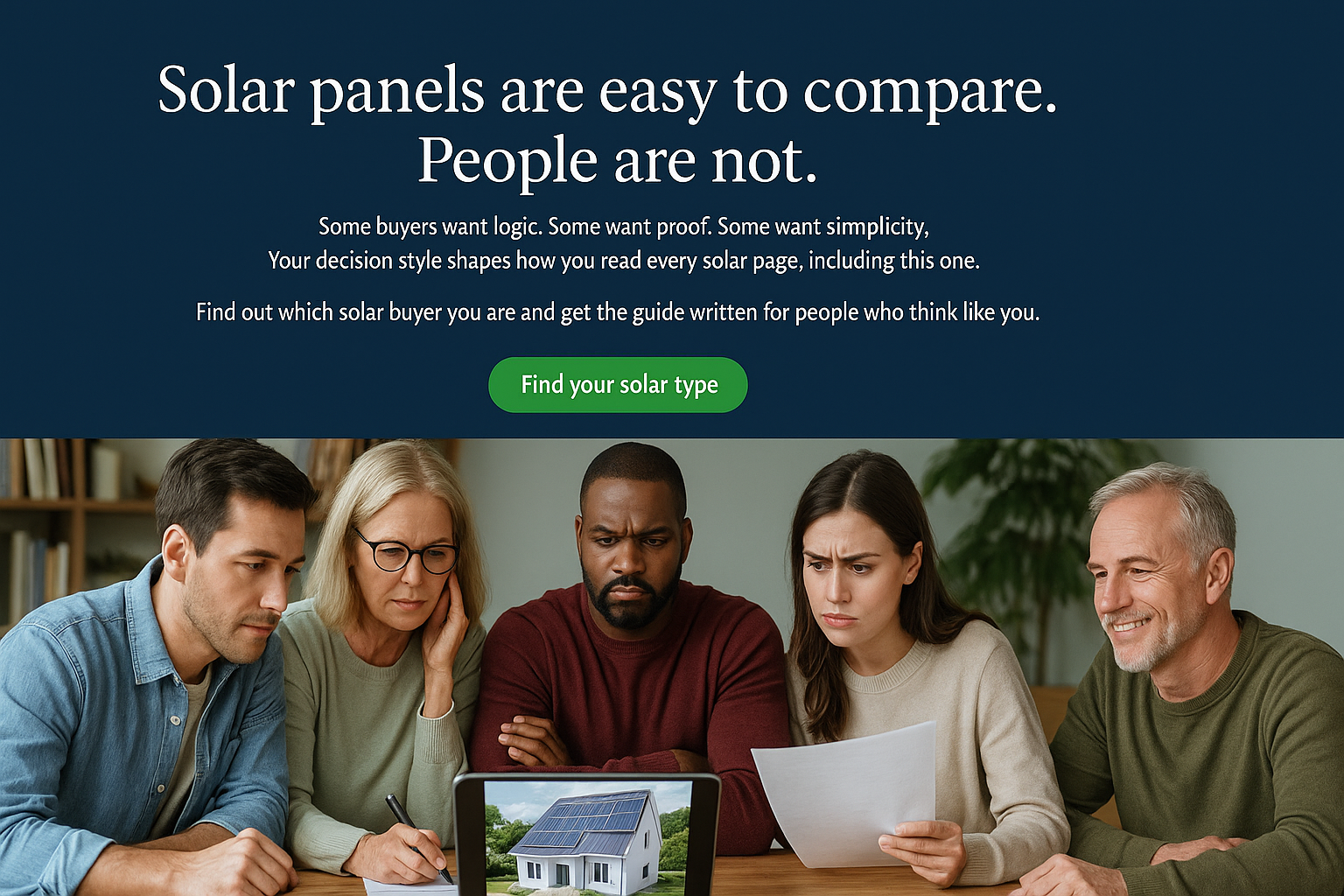 Five people assessing solar information differently