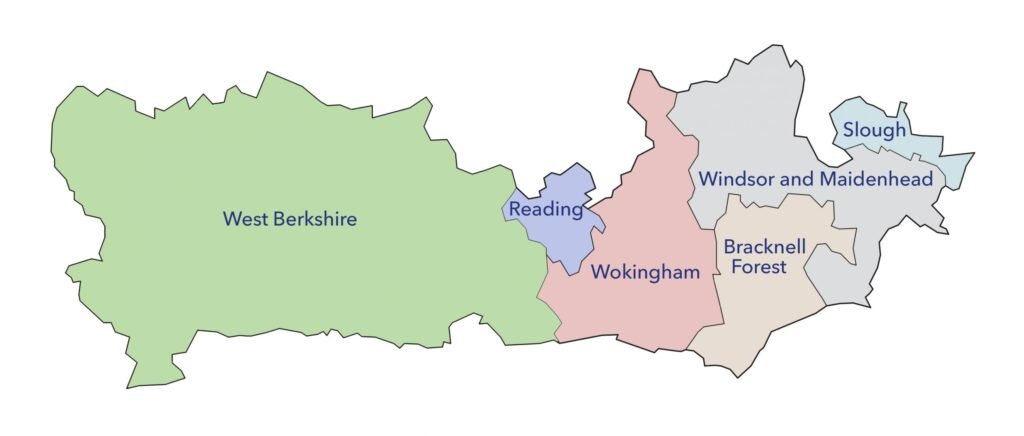 County map of Berkshire Solar Panel Installers UK