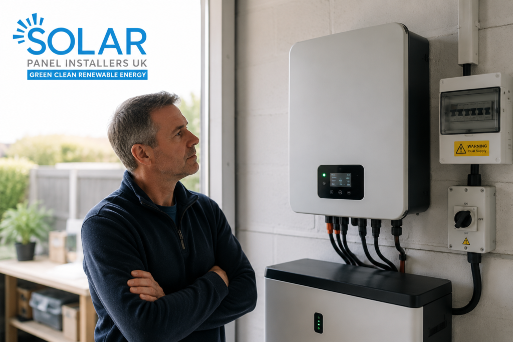 Solar-energy-solutions-in-action.-a-man-looking-at-the-components-of-his-solar-panel-installation.-Thinking-Does-my-inverter-need-changing.png